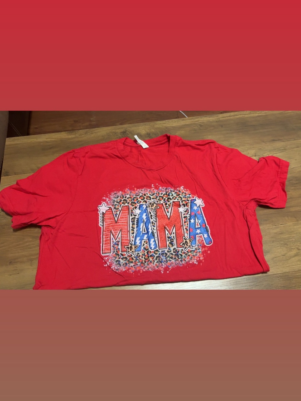 Mama Graphic Tee - Red Top